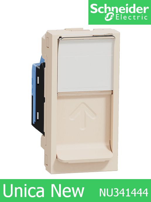 Интернет розетка RJ45 UTP cat.6 S-One едномодулен Unica New Крем