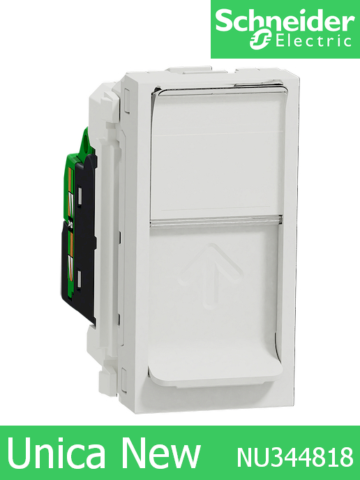 Интернет розетка RJ45 STP cat.6A S-One едномодулен Unica New Бял