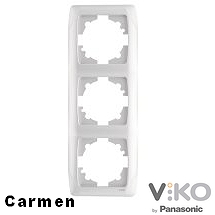 Рамка тройна вертикална серия Viko Carmen цвят бял