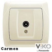 TV розетка серия Viko Carmen цвят крем