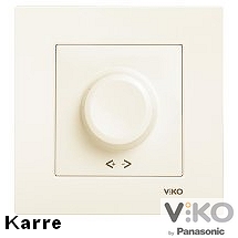 Ротативен димер Viko Karre за лампи до 600W без led / Крем