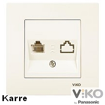 Телефонна розетка RJ11 Каре Вико Крем