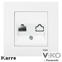 Компютър RJ45 Cat 5e Каре Вико цвят бял