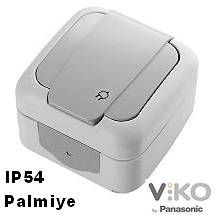 Противовлажен контакт IP54 Viko Palmiye сив
