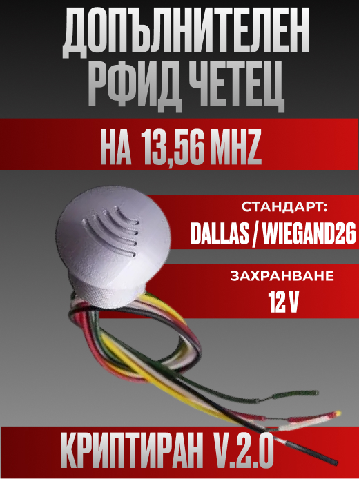 Снимка 1 на: Мини четец на карти, криптиран четец за контрол на достъпа RFID 13,56 MHz.