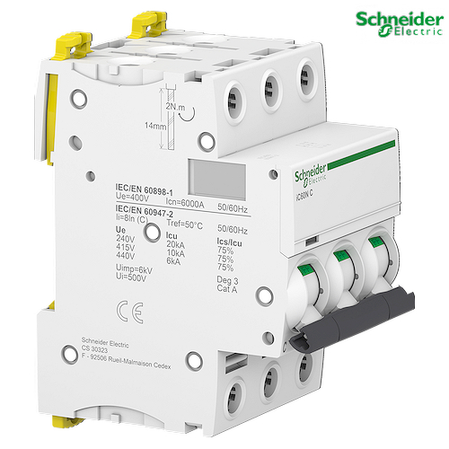Снимка 1 на: Прекъсвач Schneider iC60N 3P 20A C 6kA |.
