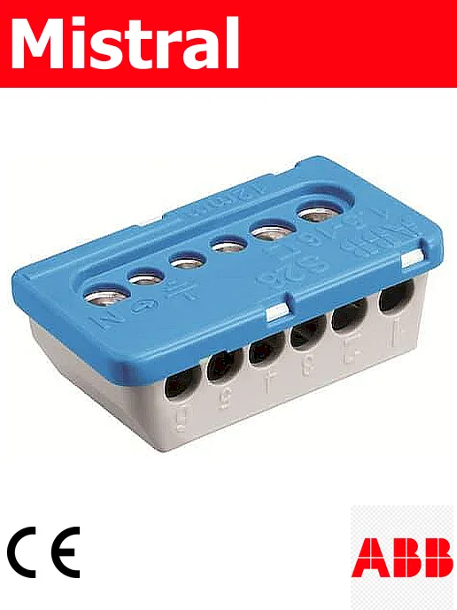 Нулева шина ABB (N-клема) за табла Mistral, 6 позиции