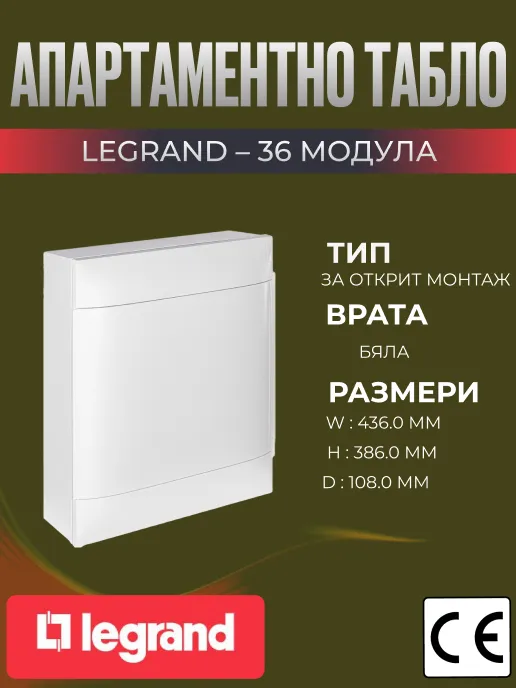 Апартаментно табло за външен 36 мод. 2 реда х 18 открит монтаж, бяла врата