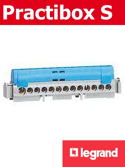 Нулева клема синя 1х6-25 + 33х1.5-16мм2 (L=276мм)