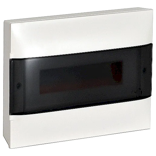 Practibox S 12-модулно табло външен монтаж прозрачна врата.