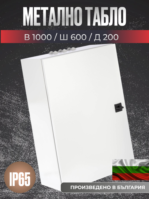 Метален ел. шкаф 1000x600x200 мм, IP65, с монтажна плоча