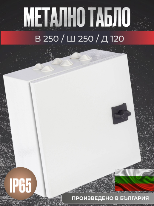 Метално ел. табло 250x250x120 мм, IP65, с монтажна плоча