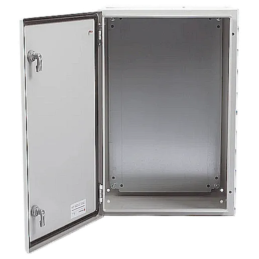 Отворено метално ел табло с монтажна плоча и заключване